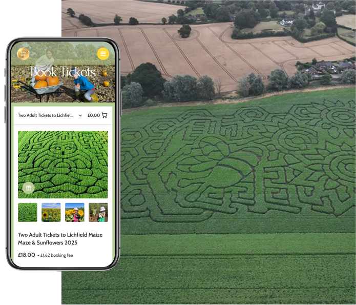 Lichfield Maize Maze's agritourism booking system on mobile